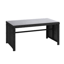 Load image into Gallery viewer, Gardeon 4 PCS Outdoor Sofa Set with Storage Cover Rattan Chair Furniture Black
