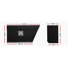 Load image into Gallery viewer, Giantz Black Under Tray Tool Box Pair Set Ute Steel Toolbox Trailer Underbody
