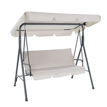 Load image into Gallery viewer, Gardeon Outdoor Swing Chair Garden Chair Bench Furniture Canopy 3 Seater Beige
