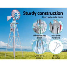 Load image into Gallery viewer, Garden Windmill 8FT 245cm Metal Ornaments Outdoor Decor Ornamental Wind Will
