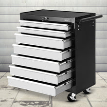 Load image into Gallery viewer, Giantz 7 Drawer Tool Box Cabinet Chest Trolley Storage Garage Toolbox Grey
