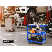 Load image into Gallery viewer, Giantz 3-Tier Tool Cart Trolley Workshop Garage Storage Organizer Blue
